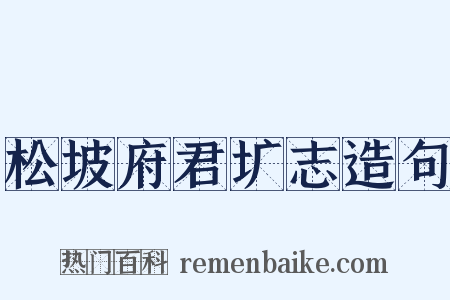 松坡府君圹志造句是什么意思的图片